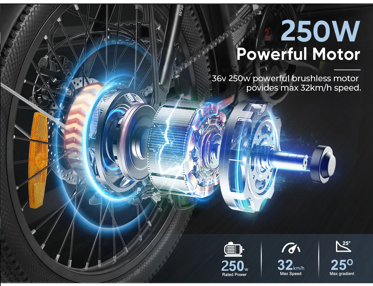 Vélo électrique pliant Samebike CY20 Adulte - alternate angle