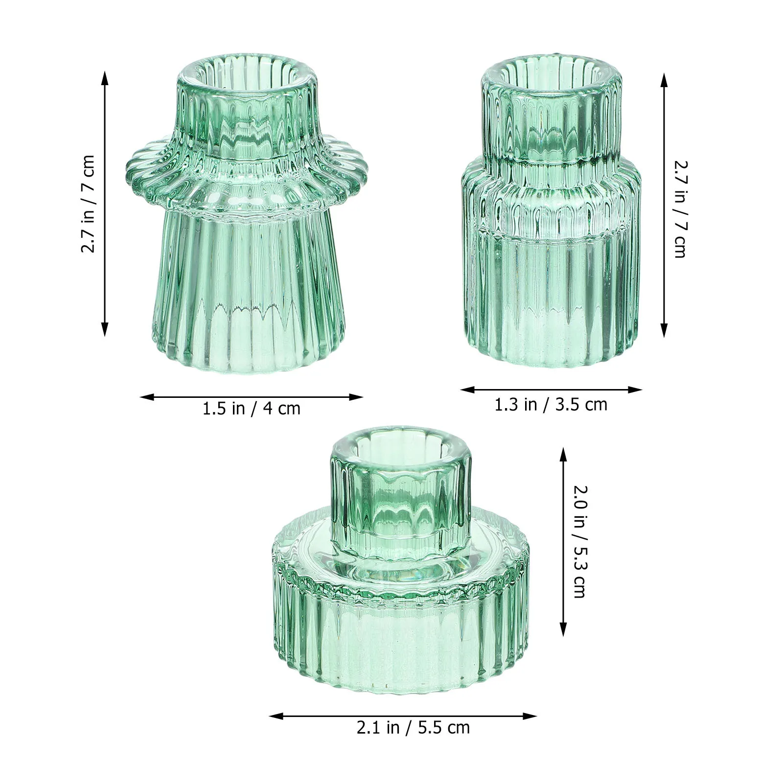 3Pcs Glass Candlesticks Holders Taper Stand Wedding Party Decoration Glass Candlestick Pillar Holder