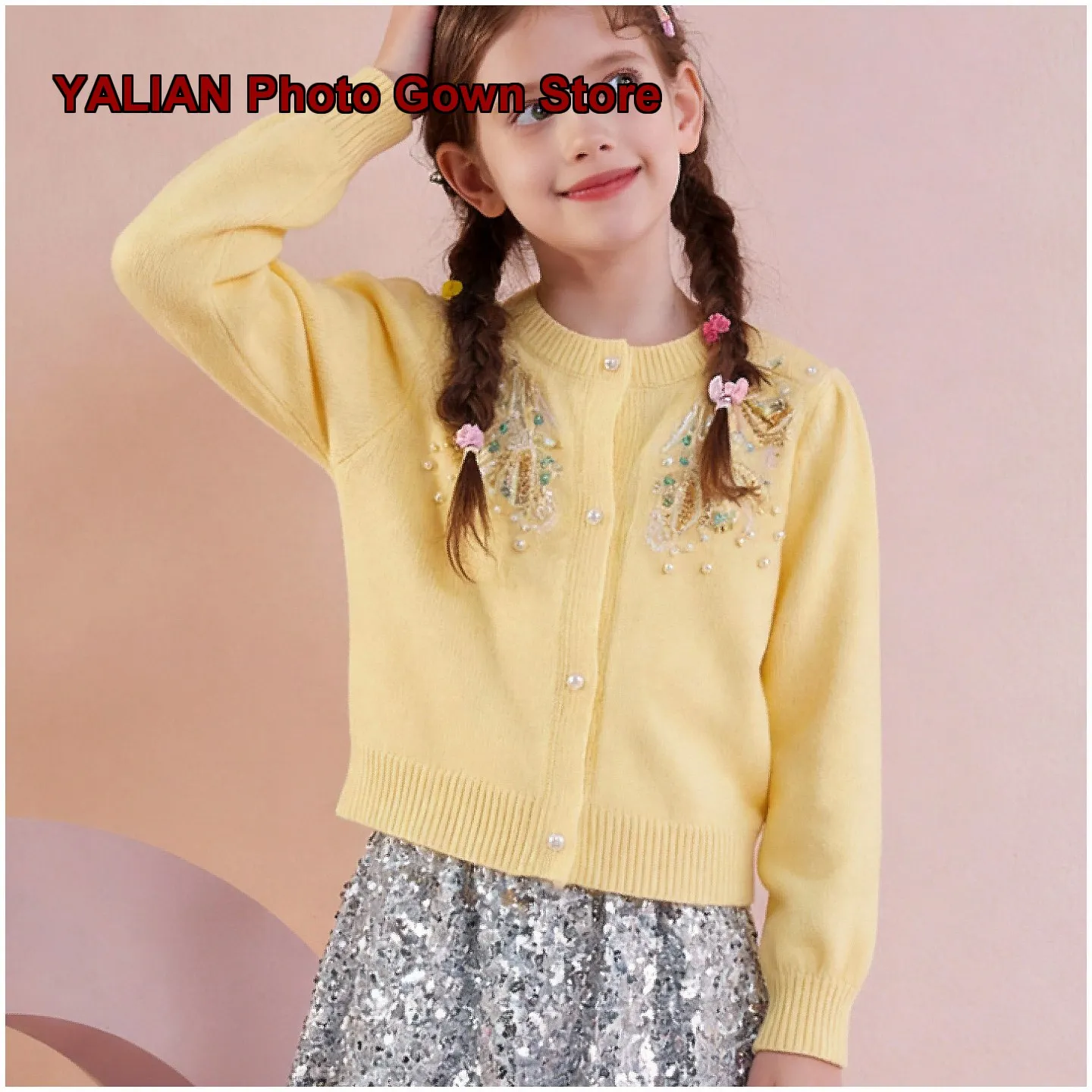 Girls Knit Jacket Kids Autumn Embroidered Knit Jacket Floral Pattern Stylish Outerwear Teen Girls Older Kids