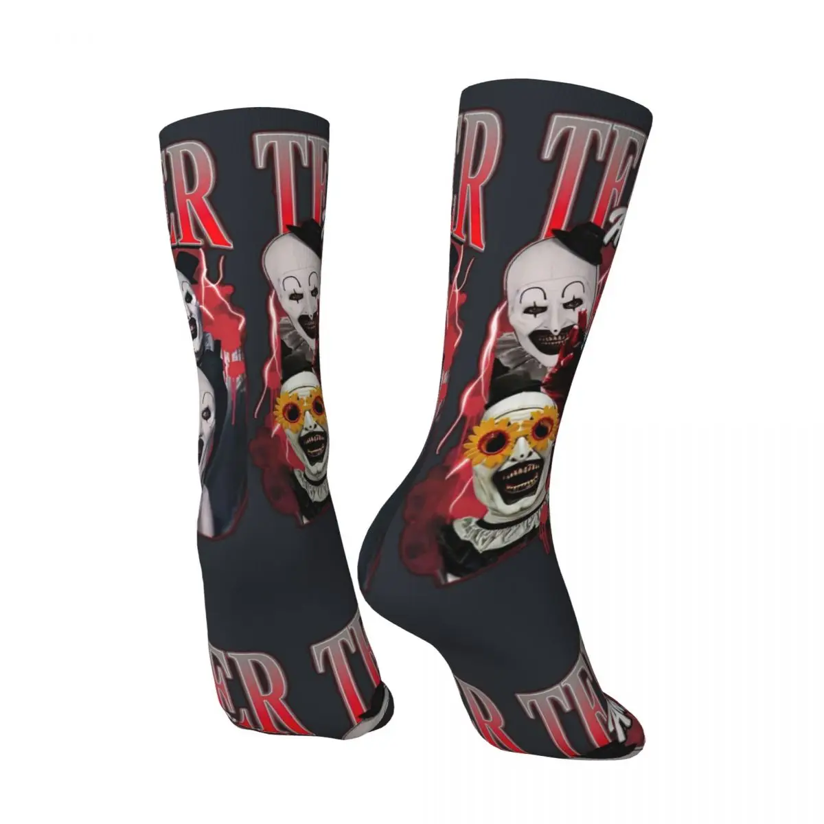 Crazy Terrifier Art The Clown Essential Sock for Men Hip Hop Terrifier Quality Pattern Printed Boys Crew Sock official-website