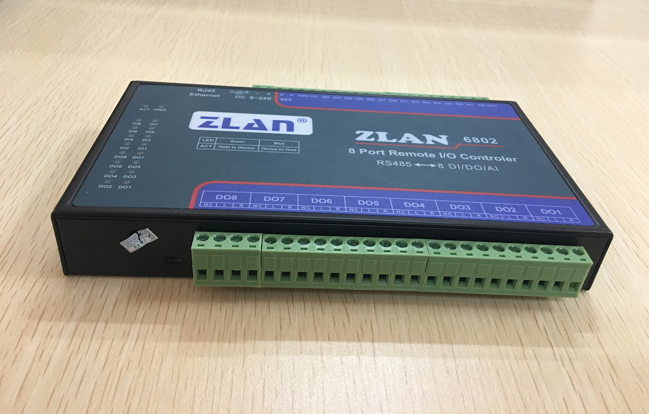 8 canali DI AI DO RS485 modulo i/o Modbus RTU / data collector telecomando ZLAN6802