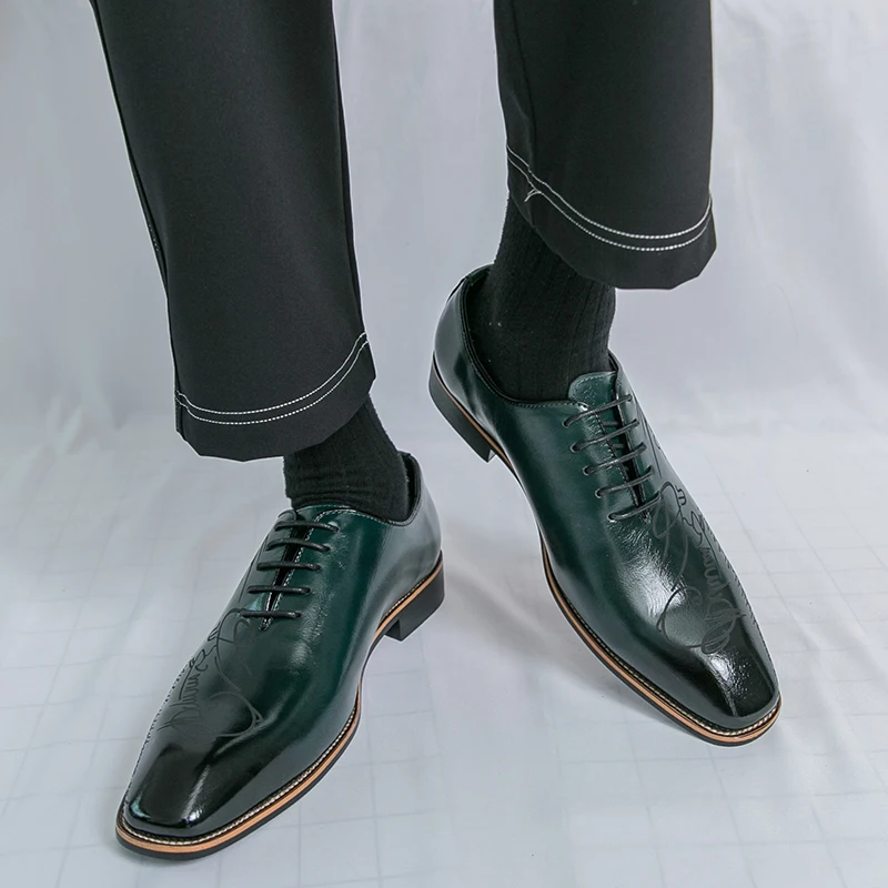 

Мужские оксфорды из искусственной кожи с принтом, модные, удобные, классические, деловые.