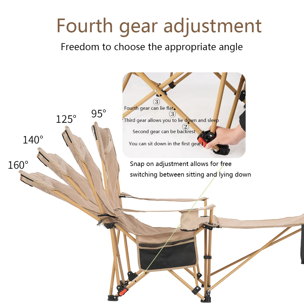 

Уличное кресло-реклайнер BRS-Y06 2026 с четырехступенчатой регулировкой, складное, портативное
