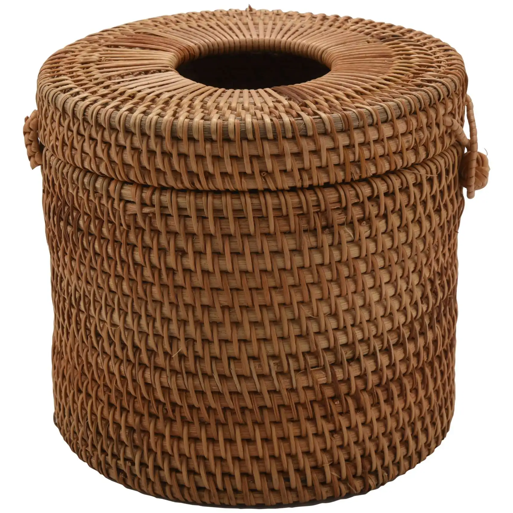 

Round Rattan Tissue Box Vine Roll Holder Toilet Paper Cover Dispenser For Barthroom,Home,Hotel And Office