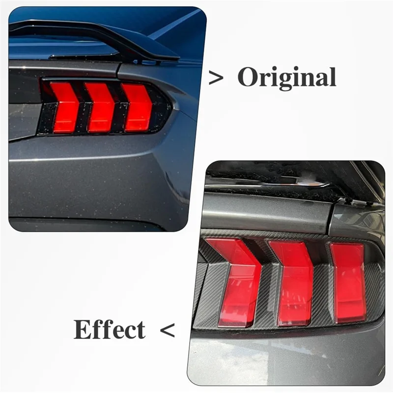 

Car Rear Tailligh Lamp Cover Trim For Ford Mustang S650 GT Dark Horse Ecoboost GT 2024 2025 Carbon Fiber Accessories