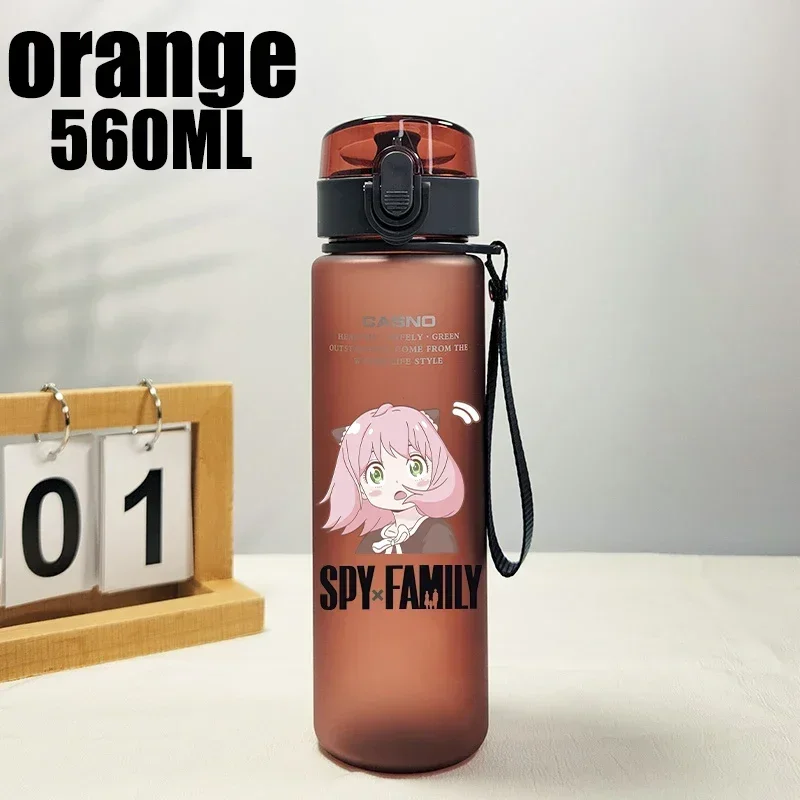 

560ML Anime SPY×FAMILY Kawaii Cartoon Anya Print Frosted Sports Water Cup Plastic Cup Space Cup with Lid Birthday Gifts