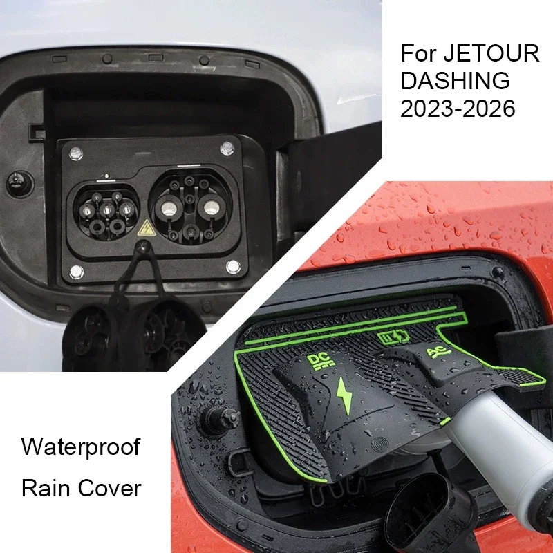 

For JETOUR X70 PLUS DASHING T1 T2 2023-2026 New Energy Anti-Dust Car Charging Port Waterproof Cover Auto Gun Charge Rain Cover