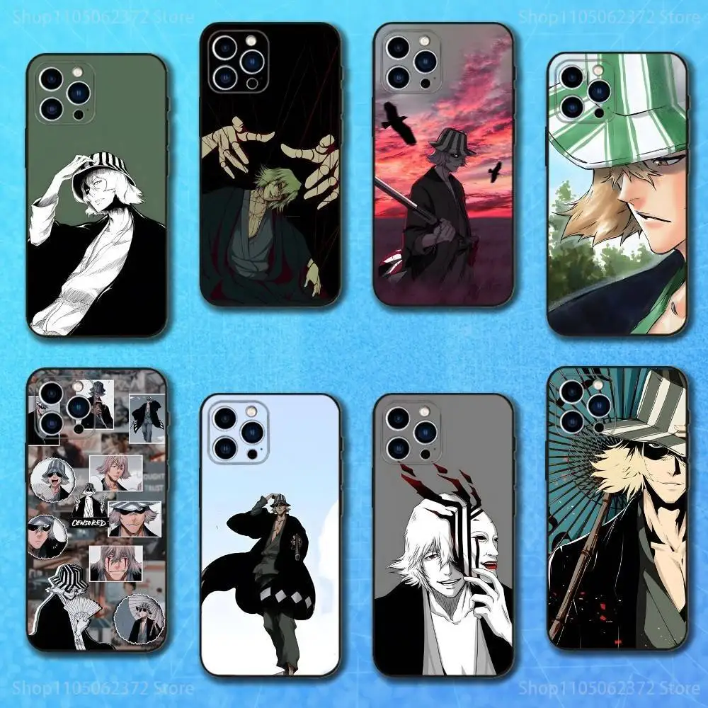 

K-Kisukes Anime U-Uraharas Phone Case For iPhone 16,15,14,13,12,11 Plus,Pro Max,XS,X,XR,SE,Mini,8,7,Soft Silicone Black Cover
