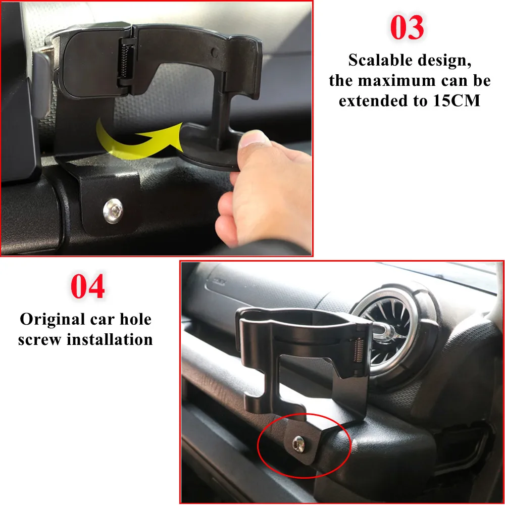 Car Phone Holder Mount Multifunction Water Cup Drink Stand Bracket for Suzuki Jimny JB64 JB74 2019-2024 Interior Accessories