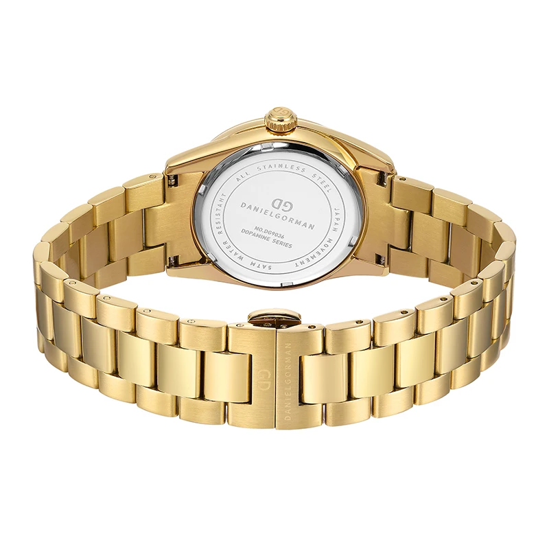 Daniel Gorman Dopamine Series Women's Quartz Watch - Gold Bracelet Colorful Dial Luxury Gift for Her