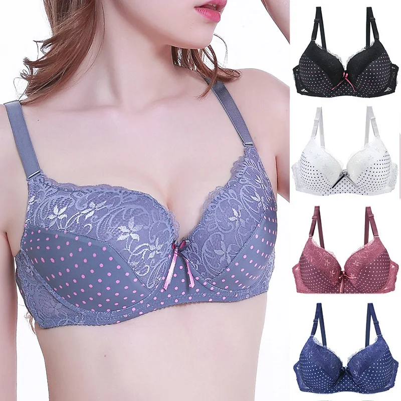 

plus Size Bra Smooth Seamless Thin Cup with Steel Ring Large Size Women's Underwear Low Waist Sweet Style Pure Desire Wind