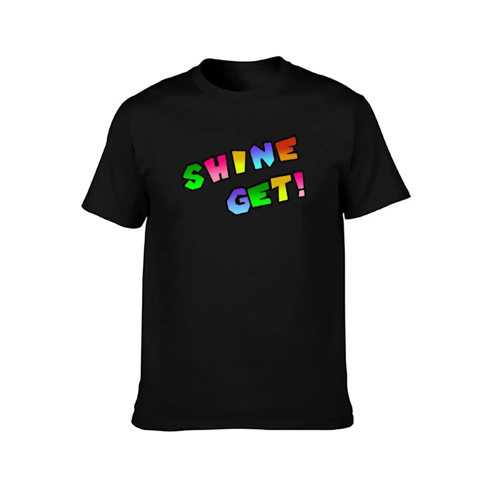 Shine Get Shirt T-Shirt, Summer Casual Cotton Tee, Oversized Streetwear Tops, Vintage Graphic Print, Loose Fit Short Sleeve