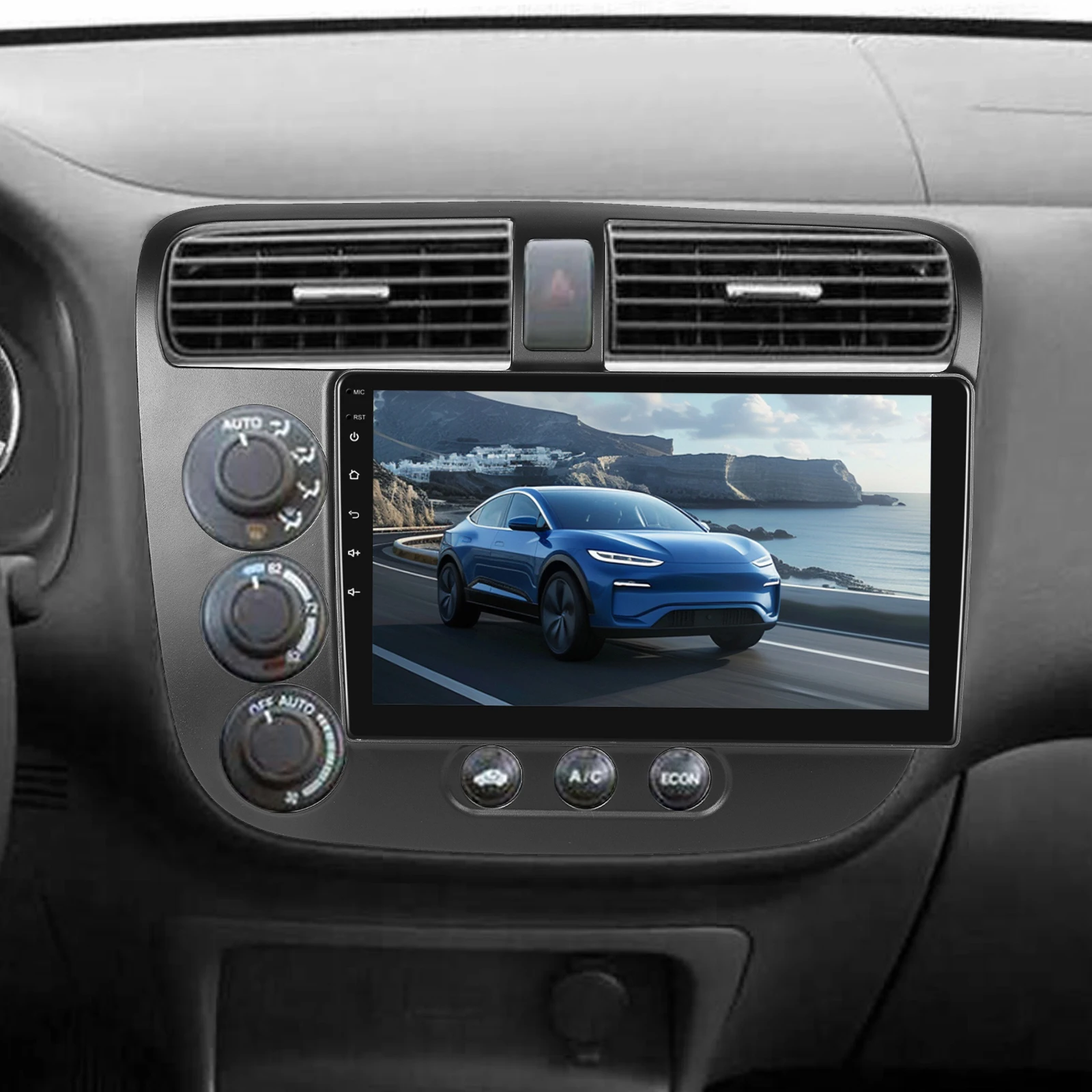 9-inch Android 15 Car Navigation For Honda Civic 2000-2005 2+64G With Wireless Carplay AHD camera + Microphone (low-end)
