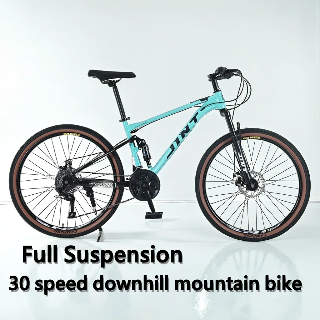 Mountain Bike Suspensão Total com Cauda Macia, MTB, Disco Duplo, Bicicleta Downhill, Cross Country, 24, 27, 30 Velocidade, 26 Polegada