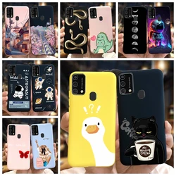 For Samsung Galaxy M21 2020 Case Cute Yellow Duck Cat Cartoon Silicone Phone Back Cover For Samsung M21 M31 Prime Protect Shell
