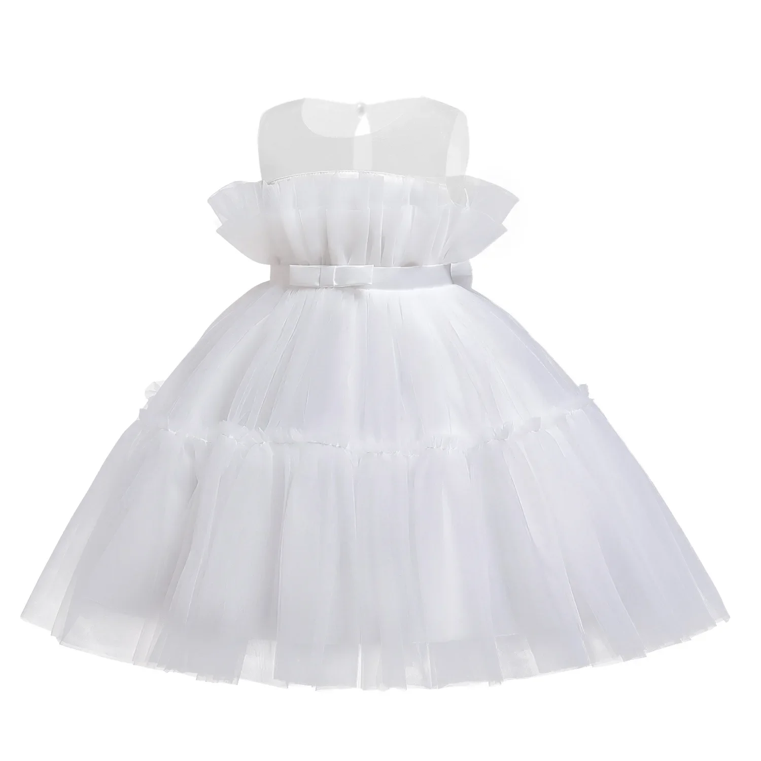 Weißes Tüll kleid Baby Blumen mädchen 1. Geburtstag Fotoshooting elegante Party kleider und Hochzeits prinzessin Kleider 2 3 4 6 Jahre Kind