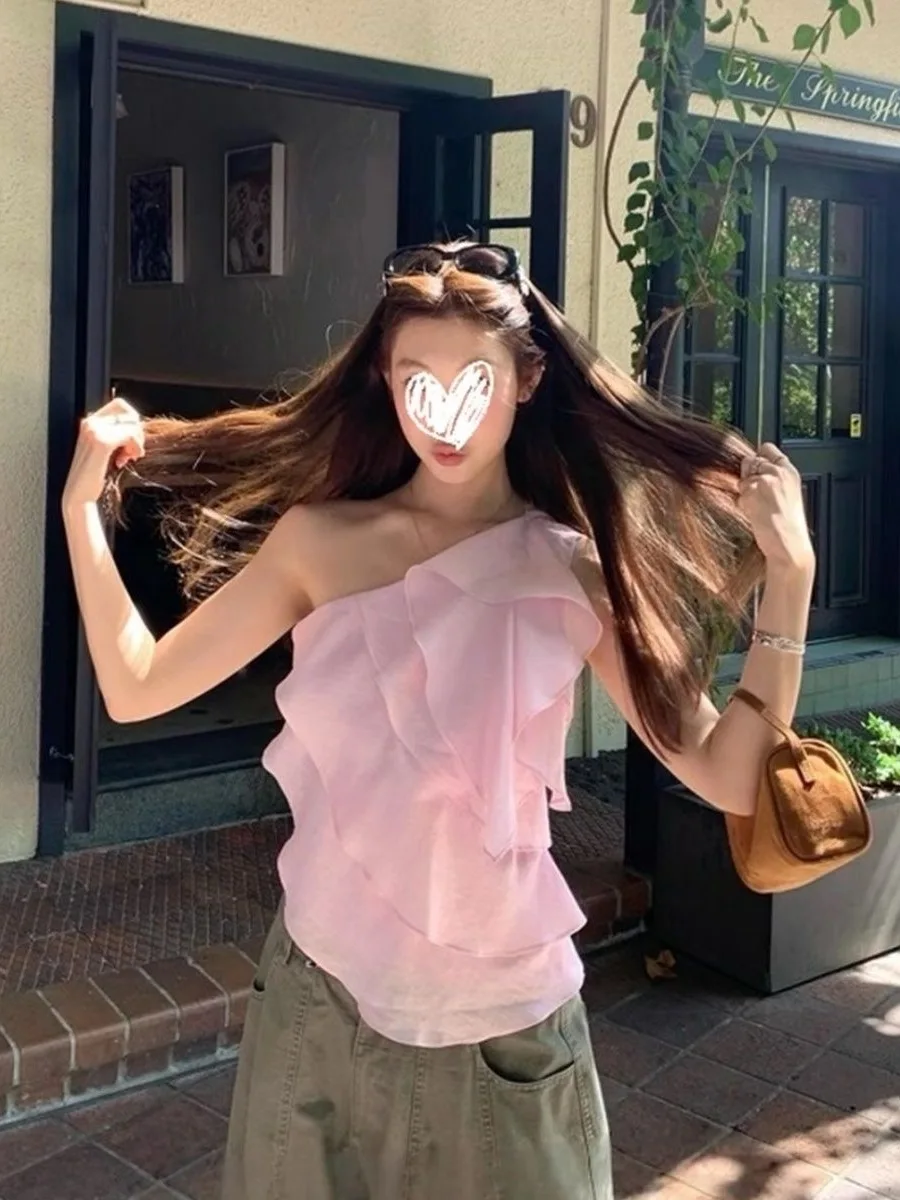 

Dr Soft Light Veil Multi-Layer Lace ort Svel Top Women's Commute Sle Comfortable Breathable oulder Stra...