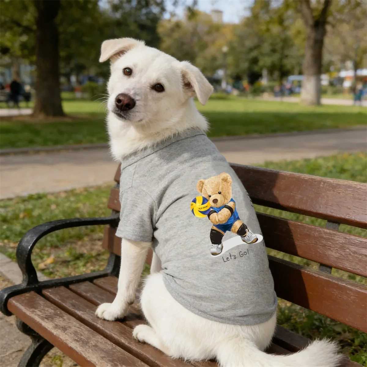 1pc  Pet printed short sleeved T-shirt, play volleyball printed soft and breathable pet T-shirt