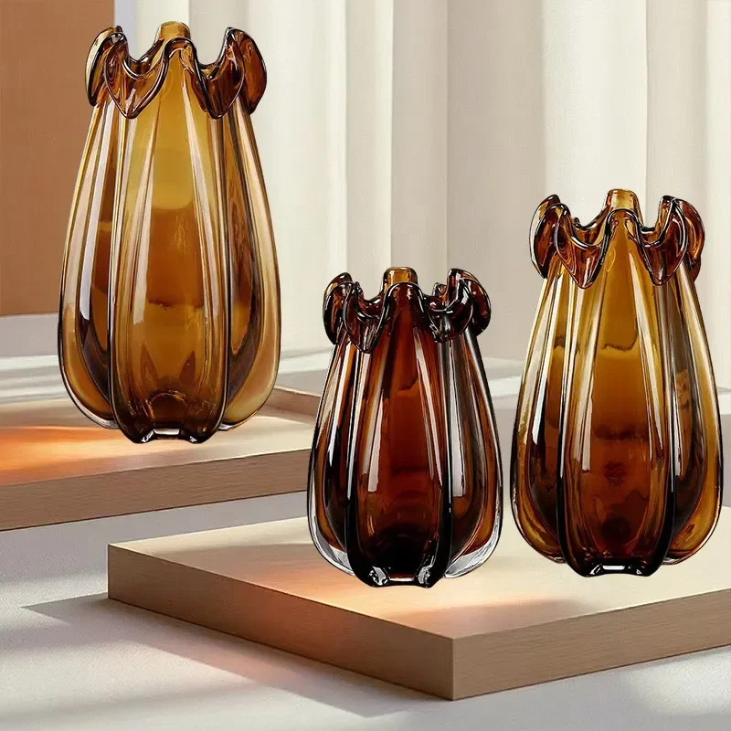for Light Luxury Glazed Crystal Glass Vase Hydroponics Nordic Creative Simple Dining Table TV Cabinet Living Room Flower