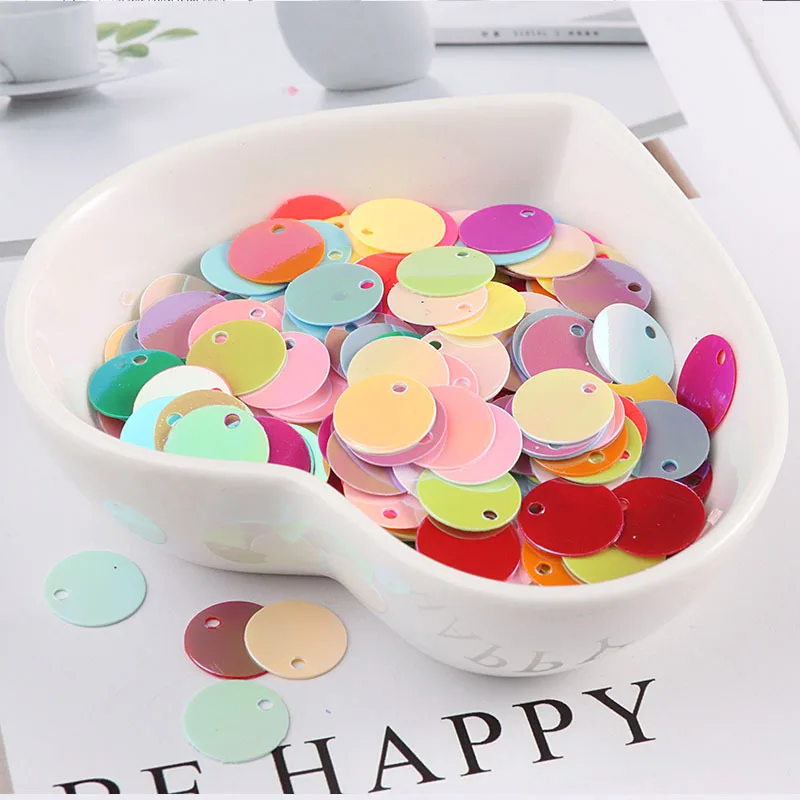 10g/Lot 6mm 8mm 10mm Sequin Flat Round Edge Hole Loose Sequins for Carfs Kids Dance Dress DIY Decoration Lentejuelas Planas