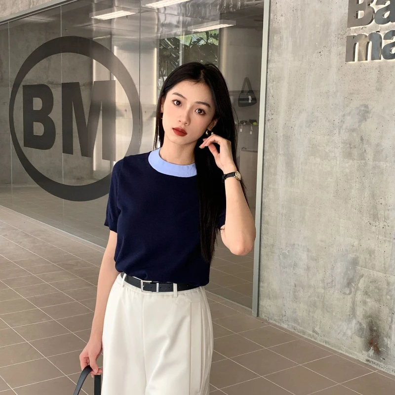 Cozy Soft Good Quality Women Summer T-shirt 2024 New In Women Clothes Old Money Style MInimalstyle Top