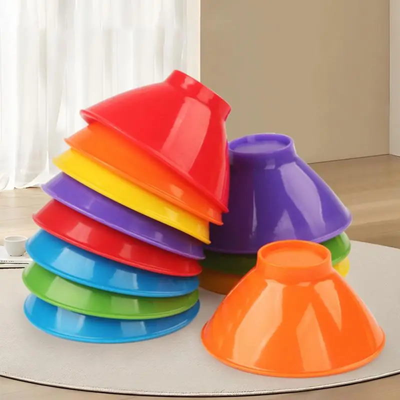 Jouet à empiler arc-en-ciel avec cloche pour enfants, bol à empiler, jouet d'apprentissage mentaires oriel Montessori, beau cadeau, 6 bols à empiler