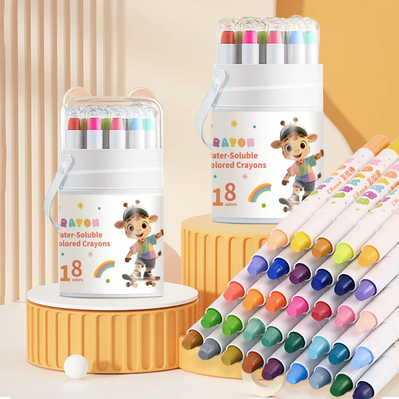 Pinturas al óleo de alta calidad de 18 colores que se pueden borrar sin ensuciar las manos. Pasteles al óleo de colores y caja de almacenamiento
