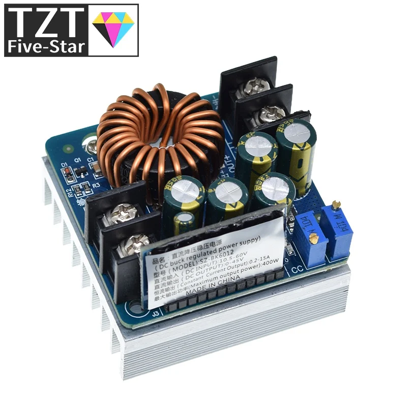 DC-DC 400W 15A Step Down Buck Converter DC 10V-60V To 0-45V Constant Voltage Constant Current Adjustable Power Supply Module