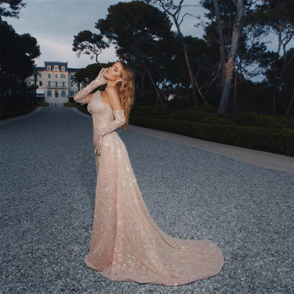 ชุดราตรีคลาสสิกแบบสั่งตัด แขนถอดได้ สายเดี่ยว ดีไซน์เรียบหรู สำหรับงานพิเศษ ชุดเดรสยาวแบบเรียบง่ายสำหรับงานเลี้ยงคืนสู่เหย้า