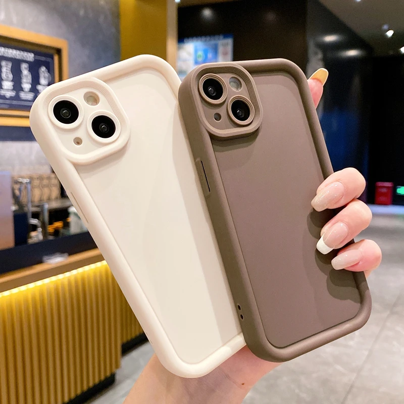 Soft Candy Color Liquid Silicone Case For iPhone 15Pro Max 14 13 12 11 Pro Max X XR XS 7 8 Plus Lens Protection Shockproof Cover