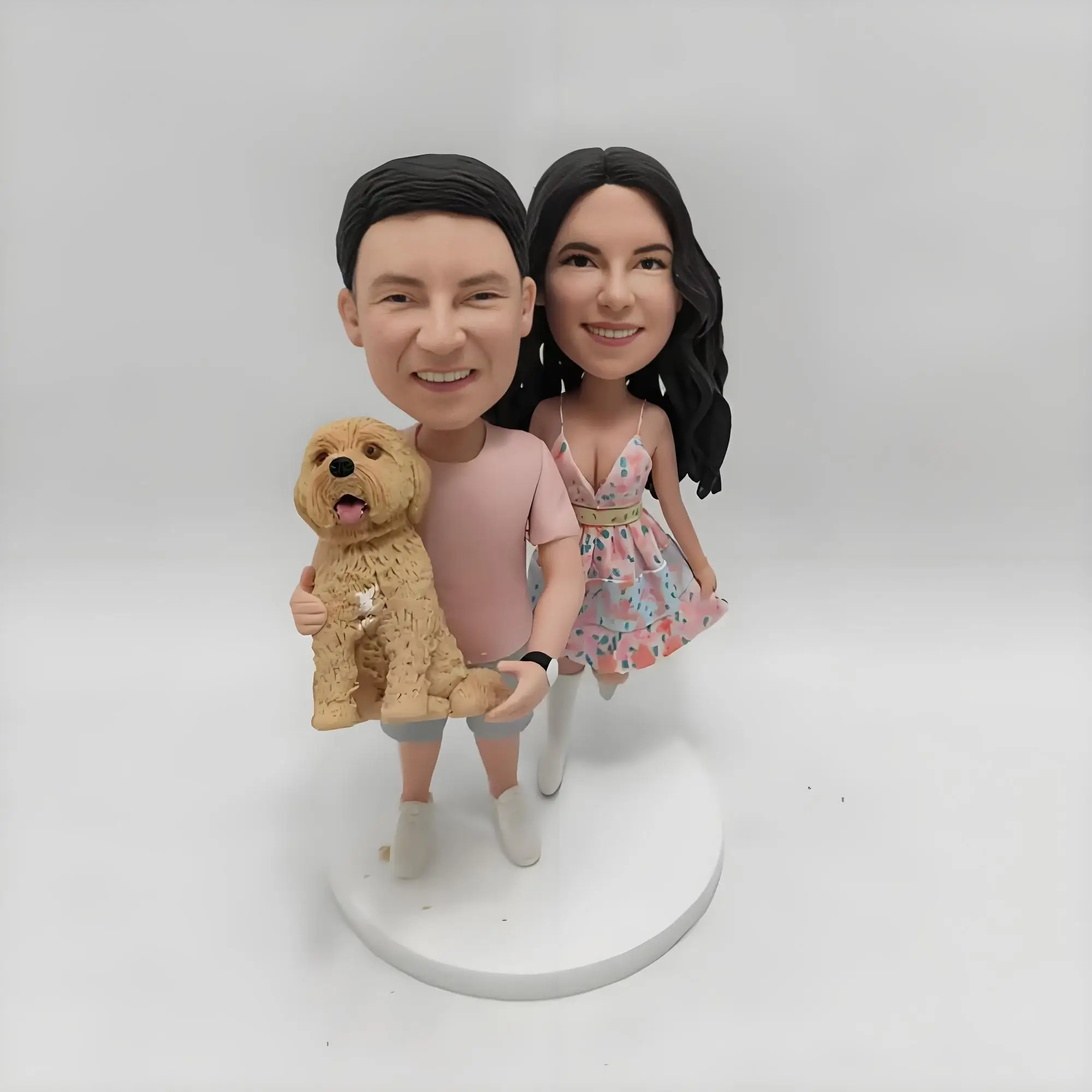 Custom couple bobble head, bobblehead couple,bobblehead wedding cake topper, wedding gifts with dogcat(pets)