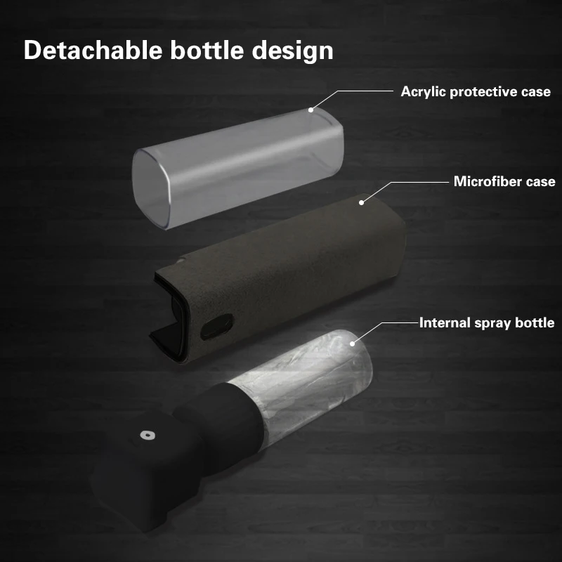 2in1 Microfiber Screen Cleaner Spuitfles Set Mobiele Telefoon Computer Microfiber Doek Veeg Telefoon Reinigingsdoekjes Zonder Alcohol