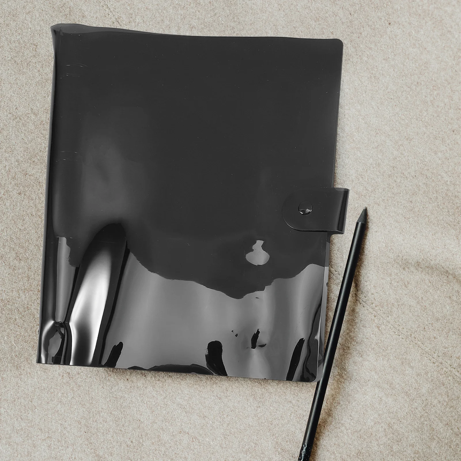 A4 4-Hole بولي كلوريد الفينيل غطاء مخطط الموثق أسود شفاف إعادة الملء فضفاض ورقة دفتر حامي لملاحظات اجتماع الفصول الدراسية يوميا #3