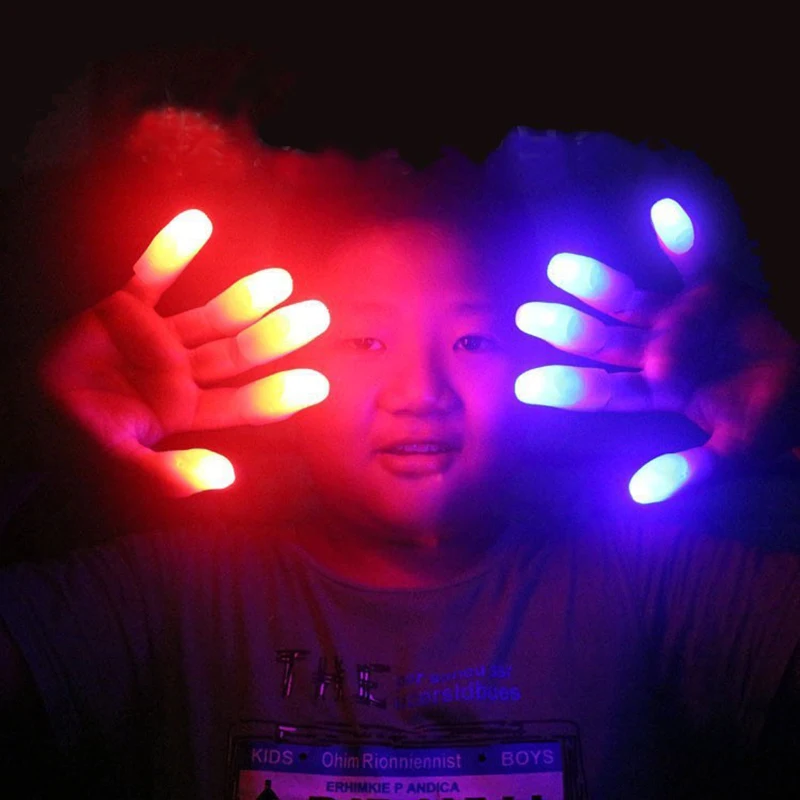 Thumb Finger Light Magic Thumbs Light Toys for Adult Magic Trick Props Led Flashing Fingers Halloween Party Children Toys