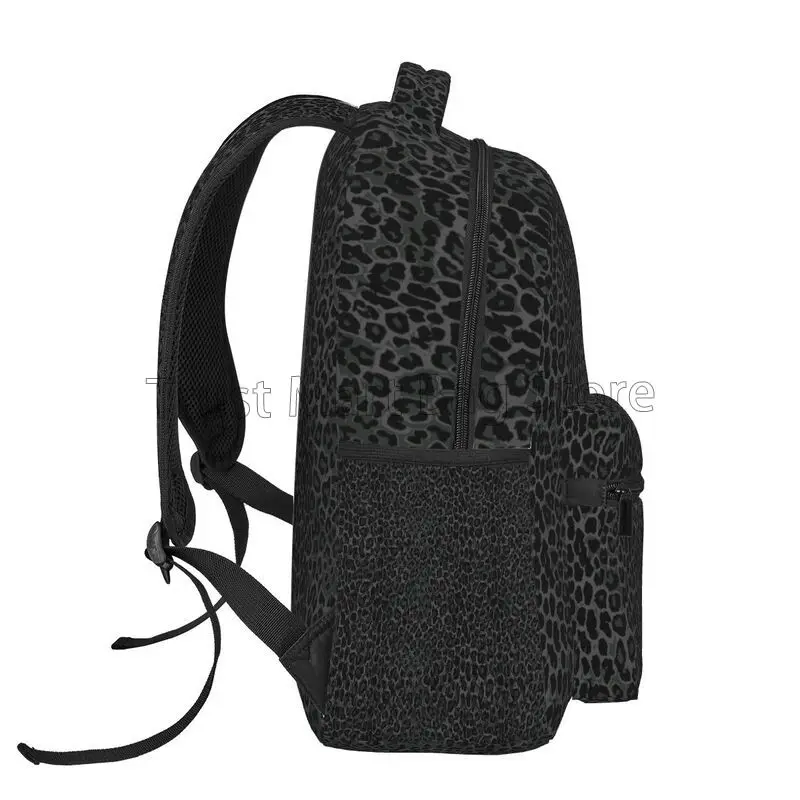 블랙 레오파드 프린트 여행 배낭 학교 가방 경량 학생 Bookbag 여행 하이킹 캠핑을위한 남여 노트북 데이 팟