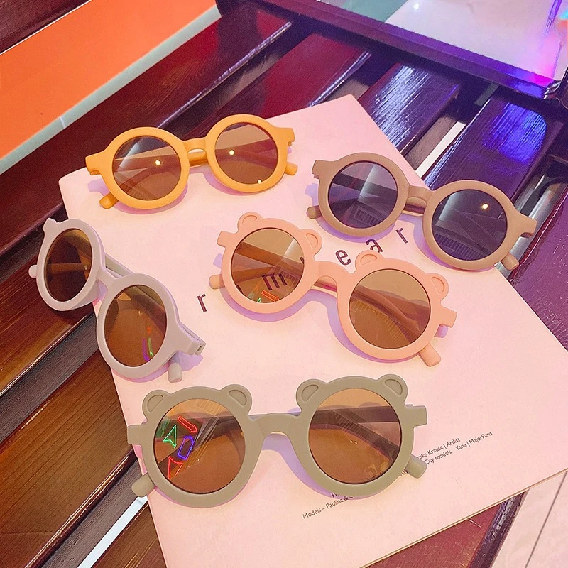 

Cute Bear Ear Children's Sunglasses Candy Color Frame Boys and Girls Glasses Outdoor UV Protection Kids Sunglasses