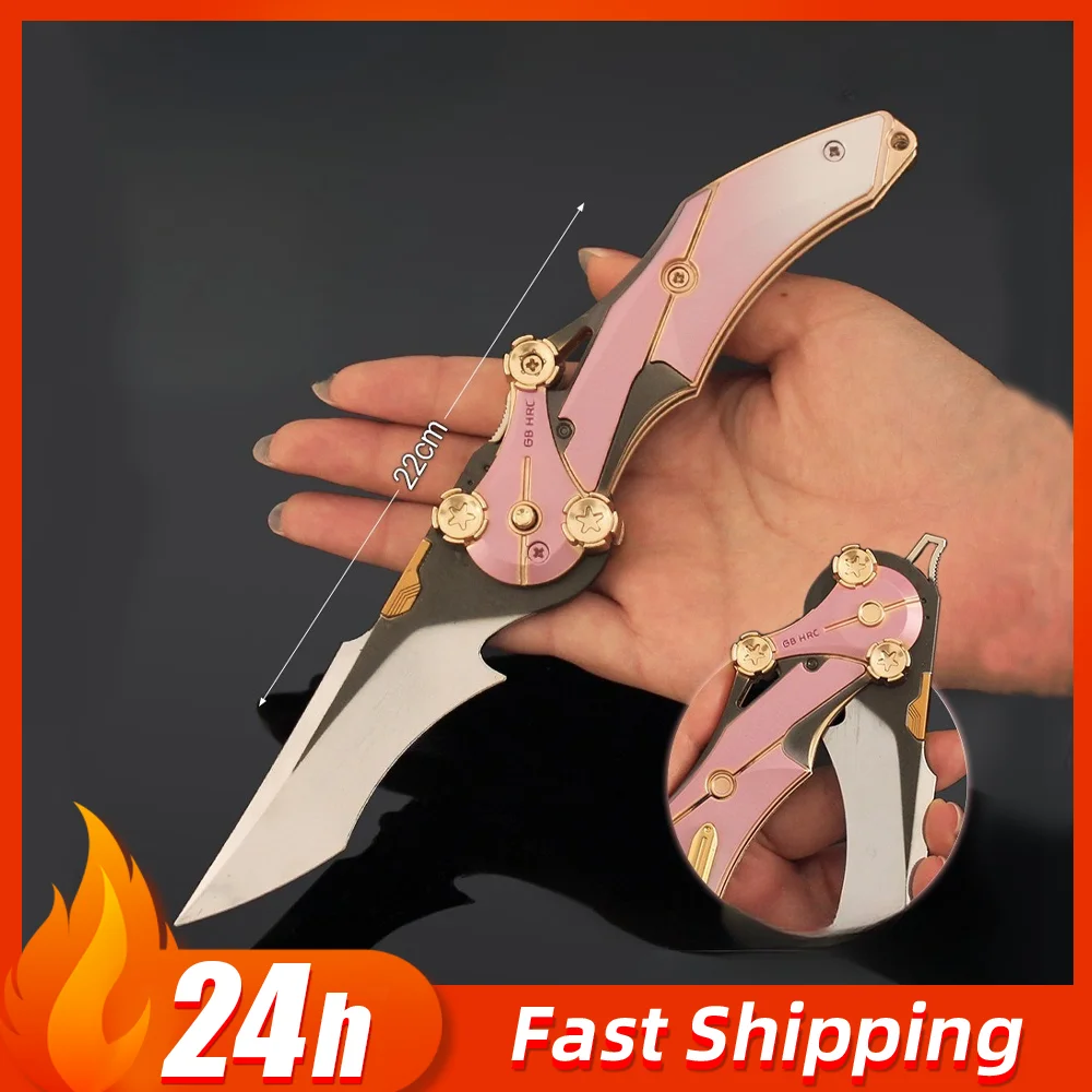 22CM8.66IN Periferiche di gioco Delta Force, stile pieghevole con coltello da misericordia, coltello da allenamento per le mazze, modello di arma in metallo, regali giocattolo con spada