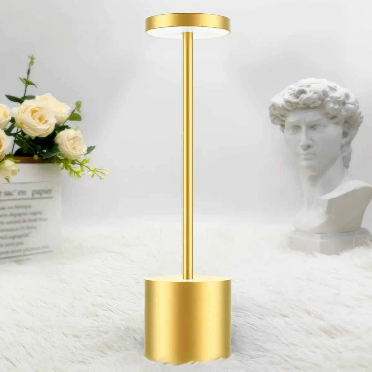 

Rechargeable Table Lamp LED Touch Sensor Desktop Night Light Wireless Reading Lamp For Restaurant Hotel Bar Bedroom Decor Light