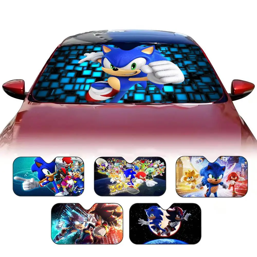 Game S-Sonic The H-Hedgehog Car Windshield Sunshade Cover Foldable Automotive Sun Shade Visor Window Uv Reflector Cars Keep Car