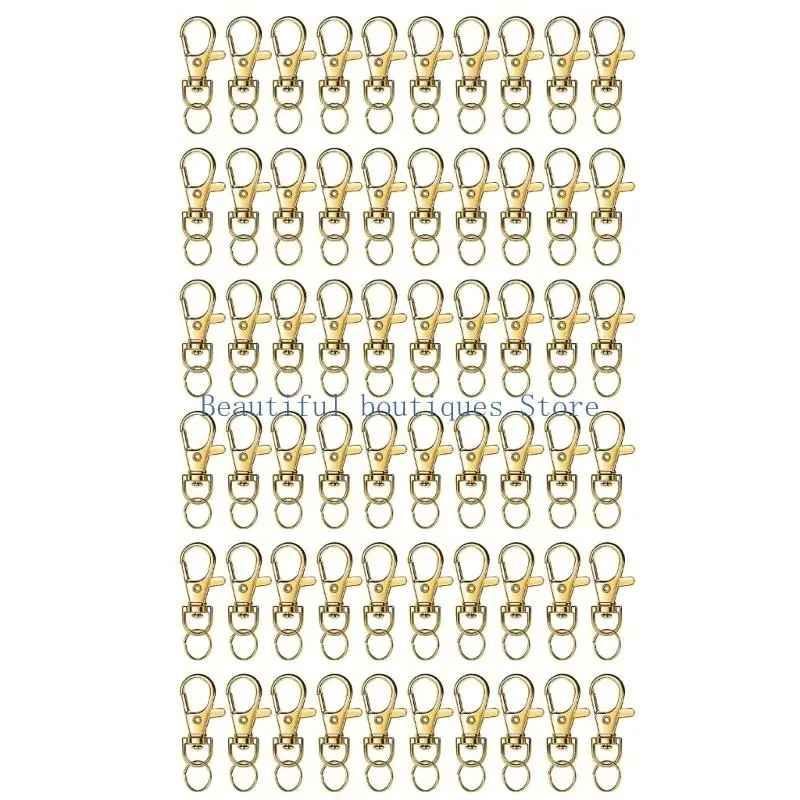 U4LF 60 Pieces Rotating Metal Lobster Claw Clasp Hook For Handmade Keychain Crafting