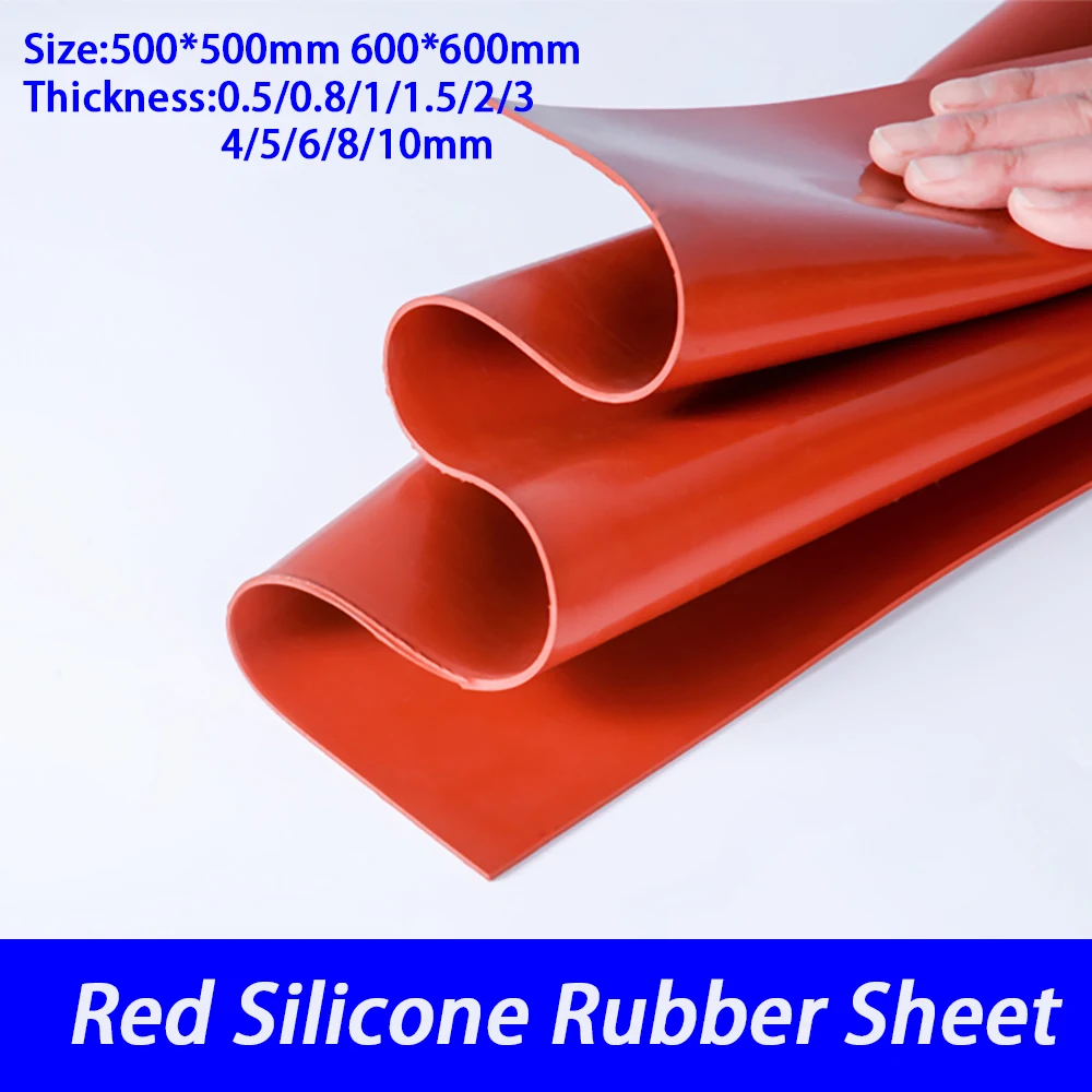 1Pcs Red Silicone Rubber Sheet Shock-Absorbing Anti Slip Sealing Gasket Processing Silicone Rubber High Temperature Resistant