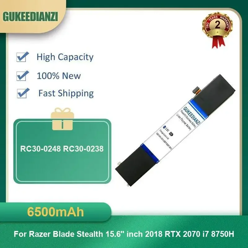 

6500mAh RC30-0248 RC30-0238 Laptop Battery For Razer Blade Stealth 15.6'' inch 2018 RTX 2070 i7 8750H High Capacity