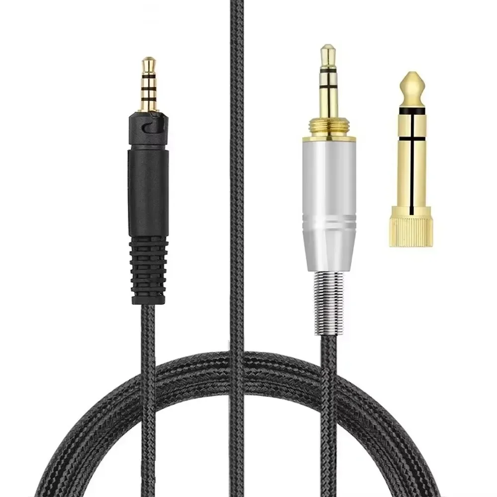 6.35mm Aux 3.5mm OFC Replacement Nylon Braided Cable Extension Cord for Sennheiser HD400PRO HD 2.20S 2.30 2.30i 2.30G Headphones