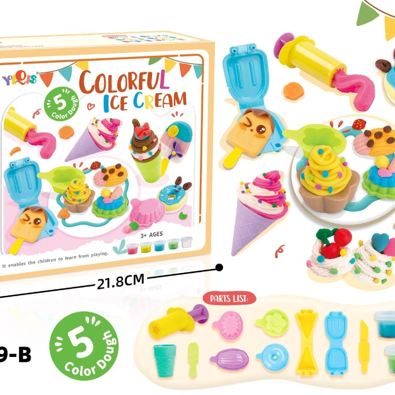 Juego de juguetes para jugar a las casitas hecho a mano, comida de simulación creativa (Sushi, barro, helado, pastel, Dim Sum) para juego de simulación infantil