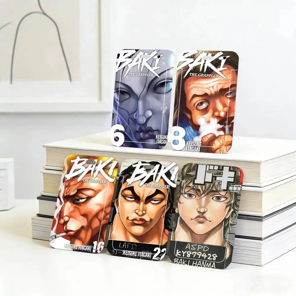 

1pc Hot Blood Anime B-Baki The Grappler ID Card Sleeve School Card Access ID Card Bus Meal Card Protective Sleeve Easy Push