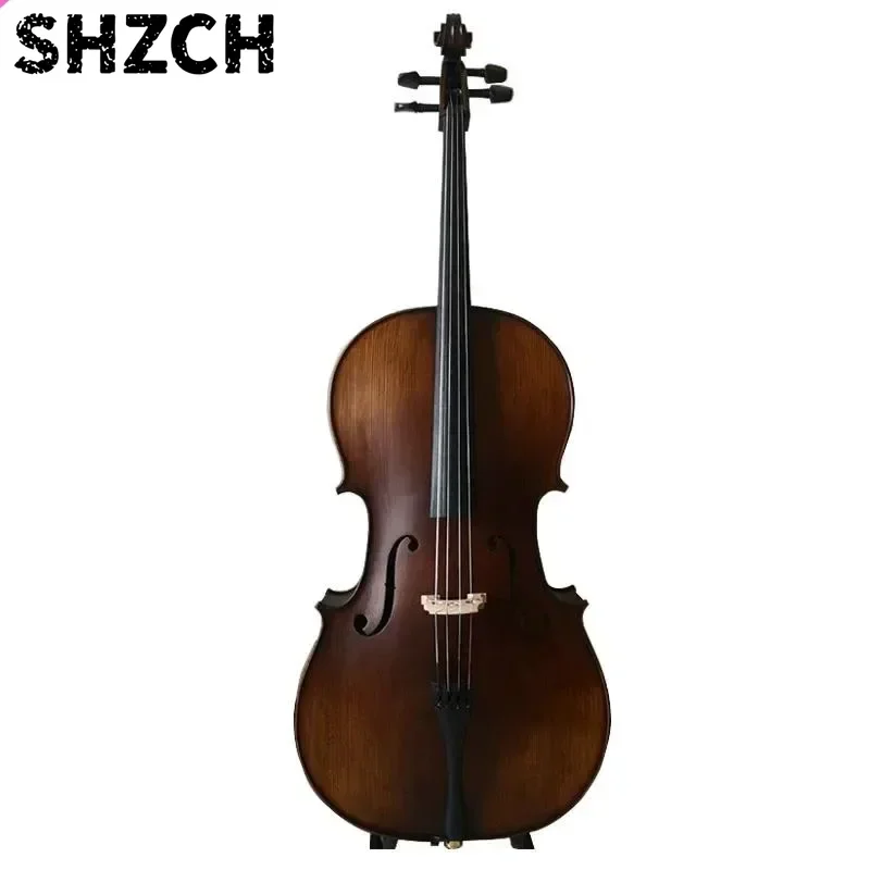Beginner's Practice Cello - Hand-Carved European Classic Musical Instrument, Entry-Level Handcrafted Cello for Learning
