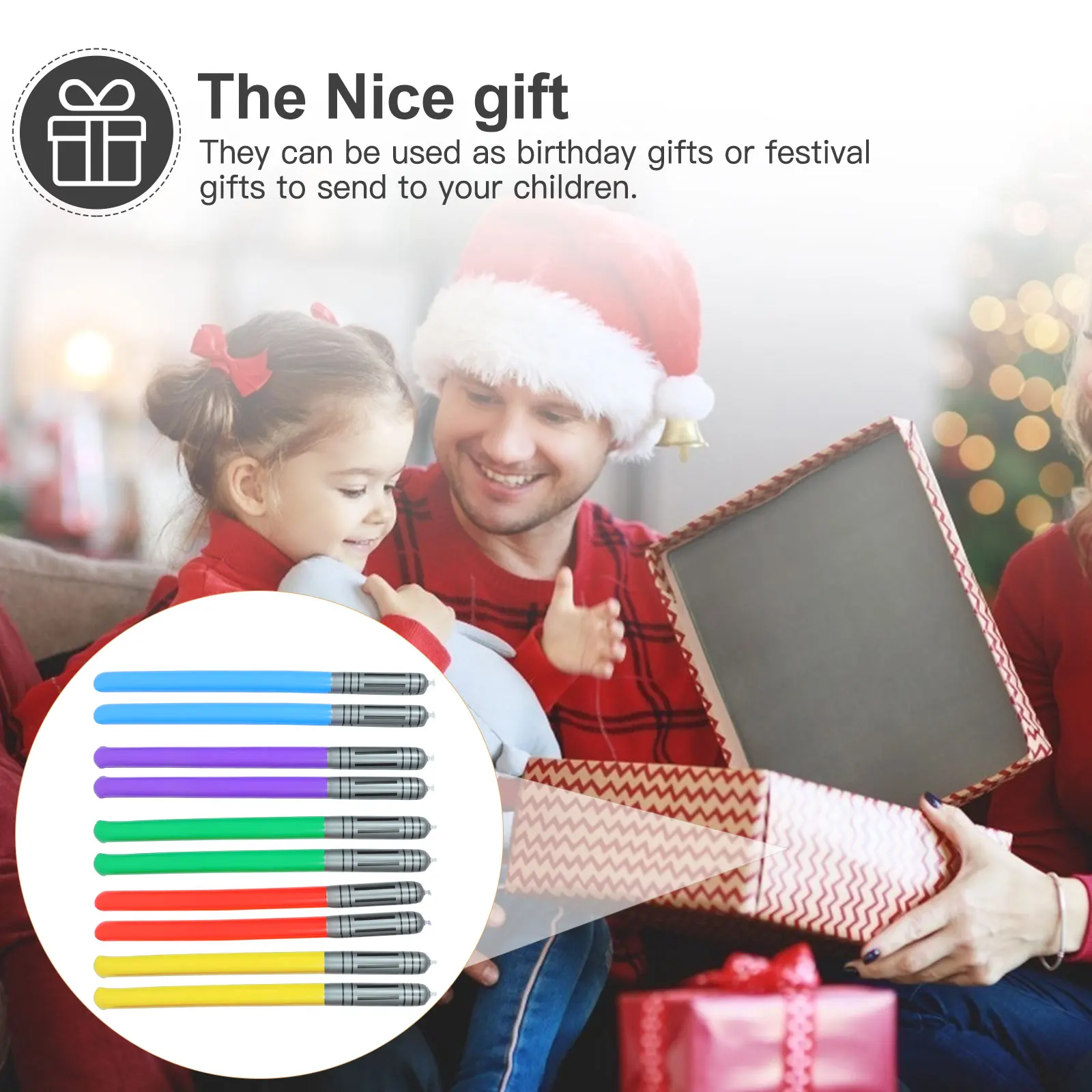

10pcs Inflatable Sticks Premium Pvc Light Long Stick Kids Props Colorful Balloons Children Gift