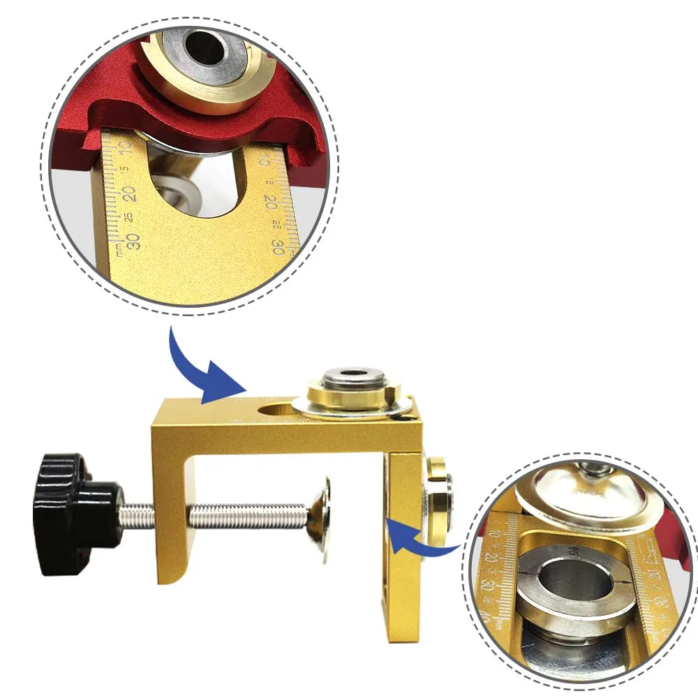 3 In 1 Doweling Jig Kit W/ Positioning Clip Adjustable Drilling Guide Puncher Locator Woodworking Joints Tools for Carpentry DIY