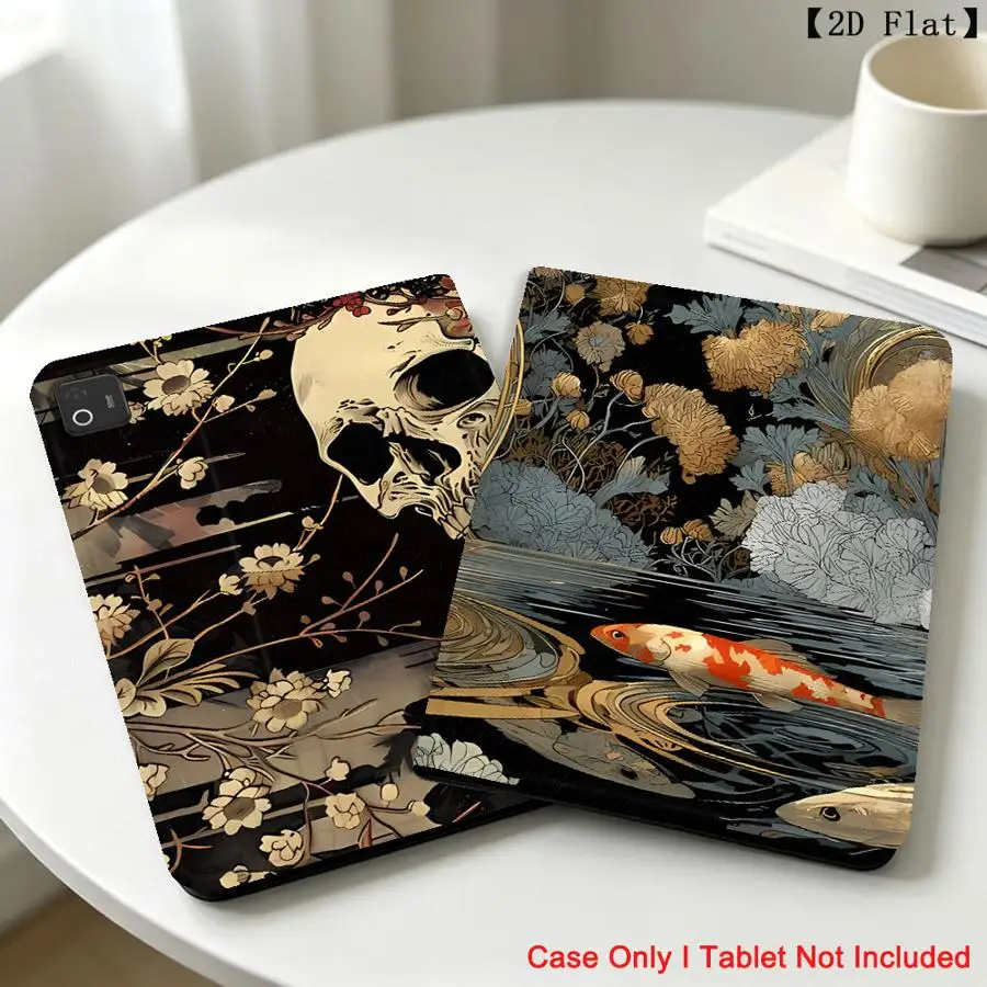 Cartoon Skull with Pencil Slot Case for Xiaomi Pad 5 6 7 8 Pro Redmi Pad SE K Pad 8.8 9.7 12.4 Inch Pad 6s Pro 7 Ultra
