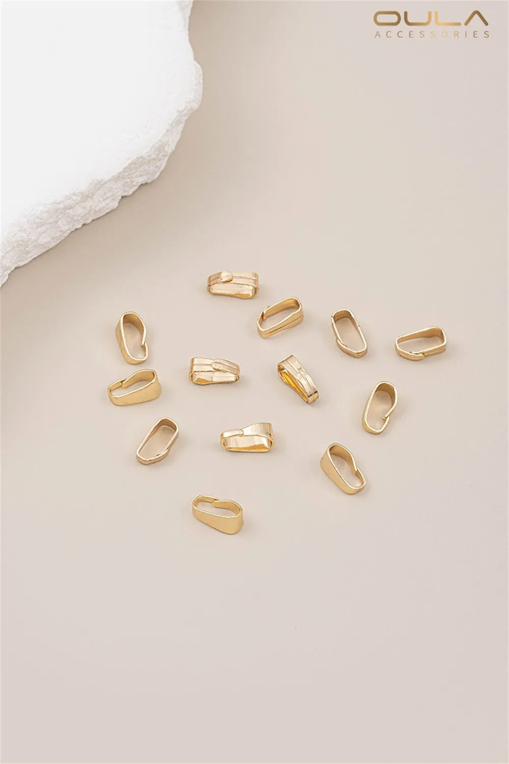 14K Gold-plated Copper with Real Gold, Melon Seed Pendant, Buckle Head, Chain Connection Hook, Diy Handmade Jewelry Accessory